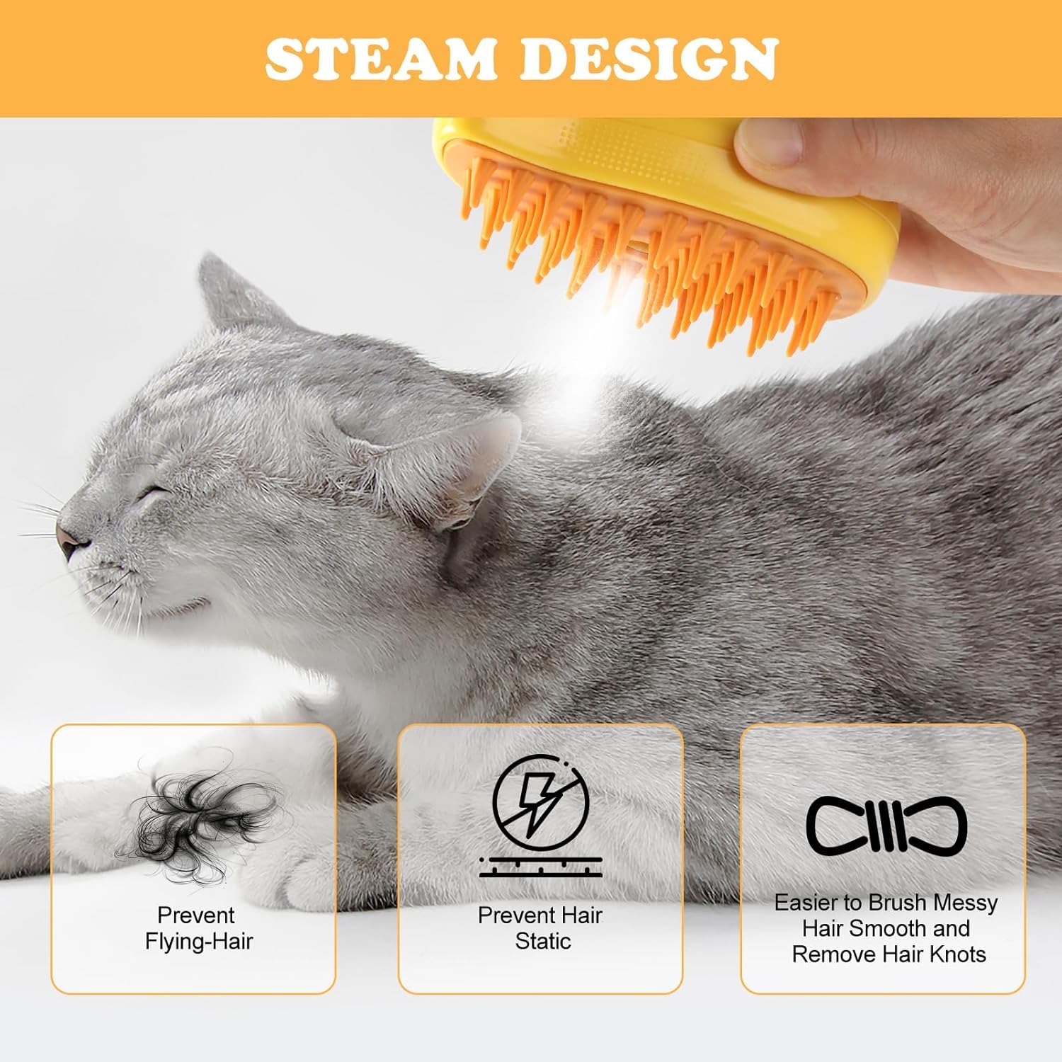 Pet Steam Hair Brush-New