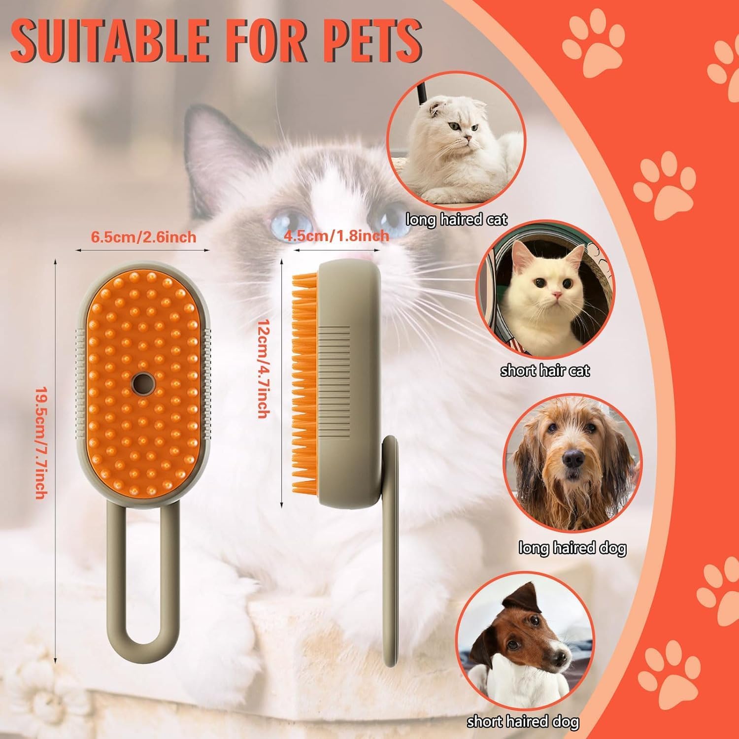 3 in 1 Pet Steam Brush