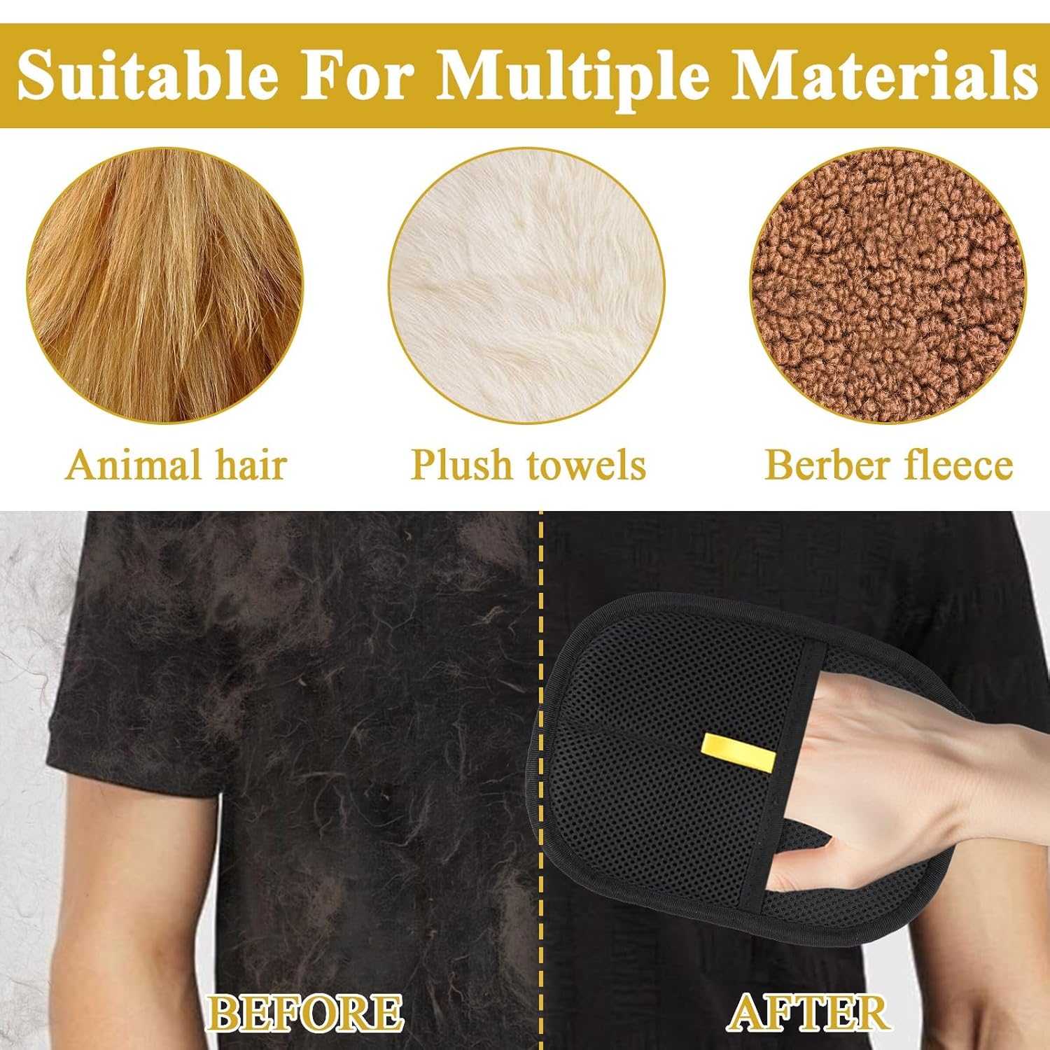 Pet Hair Removal Glove for Cats & Dogs