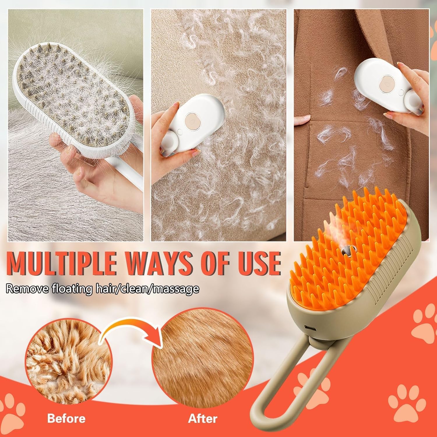 3 in 1 Pet Steam Brush